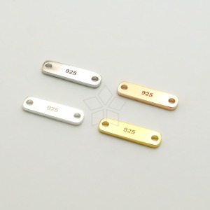 SV266-실버925 양구멍 두꺼운 택 태그 연결장식 4x15mm 은92.5% 색상선택(1개)