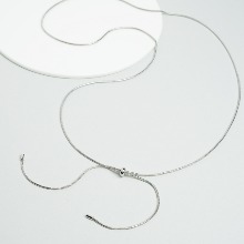 CH190-슬라이드 길이조절목걸이 스네이크체인 뱀줄 목걸이 백금도금(1개)